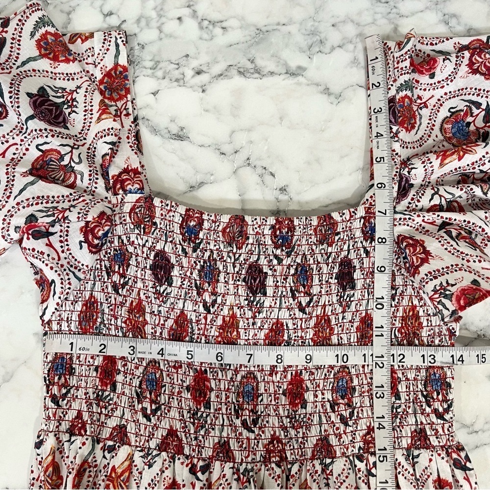 Sachin & Babi Danni Block Print Floral Square Neck Flutter Sleeve Maxi Dress 6 - Picture 9 of 12